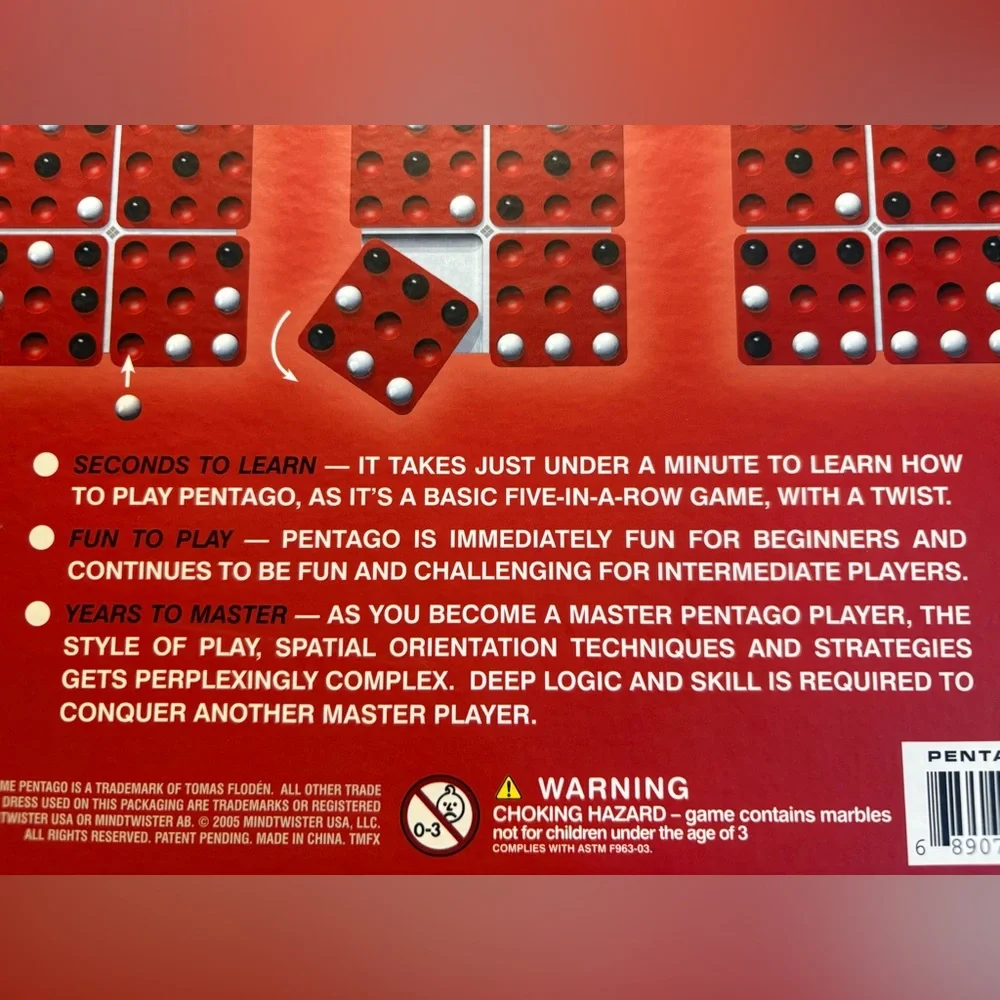 Pentago‎ Strategy Board Game Mindtwister USA Preowned Complete Ages 6+ Awards